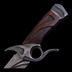 Couteau Bowie fixe personnalisé fait main en acier Damas et acier au carbone avec manche en cuir pour le camping, la survie et la chasse en extérieur – Pakistan - Product Image 3