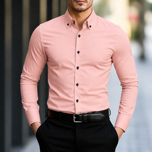 เสื้อเชิ้ตแขนสั้นผู้ชาย ผ้าฝ้ายถัก สไตล์ลำลอง/ทหาร ระบายอากาศได้ดี ติดกระดุม เสื้อเชิ้ตแบบเป็นทางการ - Product Image 4