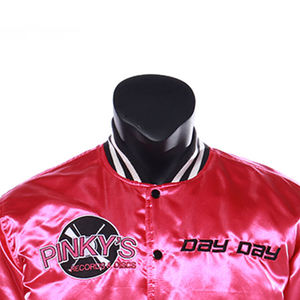 Customized Logo Design embriodry Men's Baseball Jackets High Quality satin Varsity Jackets with <b>button</b> windproof and waterproof - Product Image 5