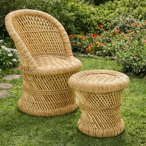 Ensemble de meubles de jardin en rotin moderne, table d'appoint, style tropical, écologique, durable, pour sol dur, pour enfants, vente en gros - Product Image 2