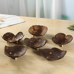 <b>Bathroom</b> <b>accessories</b> natural coconut shell soap dish set eco-friendly draining tray for bar soaps - Product Image 1