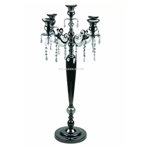 High Quality Black <b>Candelabra</b> with Premium Crystals for Home Wedding Party & Events Decoration Lighting Decoration - Product Image 1