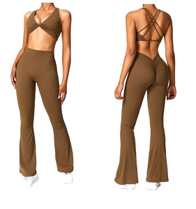 Conjunto Deportivo de 2 Piezas para Mujer, Transpirable, Ecológico, Fabricado en Fábrica, Leggings y Bra para Gimnasio, Yoga, Deporte - Product Image 4