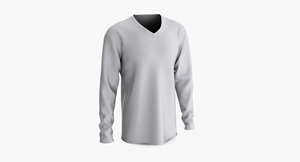 T-shirt en coton blanc à col en V pour homme, coupe classique, décontracté, tricoté, couleur unie - Product Image 5