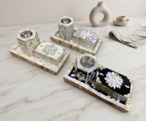 Juego de quemador de incienso con incrustaciones de nácar, bandeja para incienso, hecho a mano, decoración islámica de aromaterapia - Product Image 3