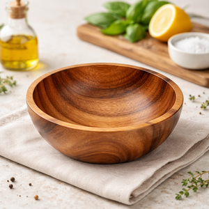 Tazón de Servir de Madera de Acacia Premium Woodensure, para Ensaladas, Frutas y Aperitivos, Hecho a Mano, Ecológico, Modelo OEM - Product Image 3