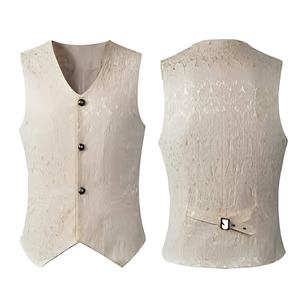Chaleco Vintage Retro Acolchado de Mezclilla, Cuero, Ante, Lana, Tejido, Forro Polar con Bolsillos y Cremallera para Disfraz de Halloween para Hombre y Mujer Tallas Grandes - Product Image 3