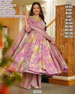 Aafreen Bandhani - Anarkali Marrón de Lujo, Largo hasta el Suelo, Bordado, Material Maslin de Secado Rápido, Corte Regular, Estilo Tradicional para Mujer - Product Image 4