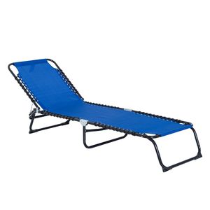 Chaise longue pliante d'extérieur à dossier inclinable 4 positions, chaise de piscine en maille respirante pour patio, chaise longue de bronzage - Product Image 1