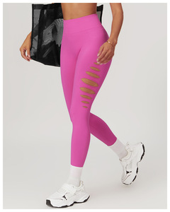 Hollow Out Sexy Seamless <b>Tight</b> Yoga Pants Peach Hips High Waist Fitness Pants Women Outdoor Running Sports Leggings - Product Image 5