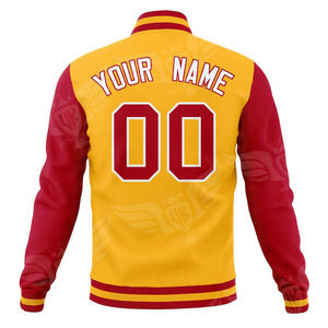 Chaqueta Universitaria Personalizada Amarilla y Morada, Chaqueta Bomber Letterman, Chaqueta de Béisbol con Nombre y Número Personalizados - Product Image 5