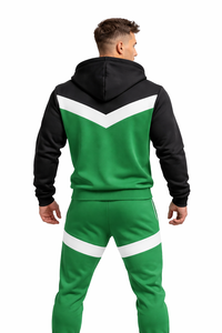 Conjunto Deportivo Personalizado para Hombre, Sudadera con Capucha Negra y Pantalones de Chándal de Algodón y Felpa, Ropa Deportiva Informal para Gimnasio y Entrenamiento - Product Image 5