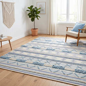 Alfombra Moderna de Diseño Geométrico, Estilo Boho, Rectangular, con Rayas Negras, de Algodón, Tejido Plano, de Pelo Corto, Antideslizante, para Sala de Estar - Product Image 4