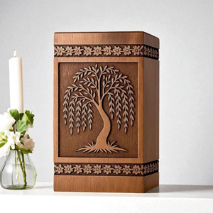 Engraved Willow Tree Cremation Urn - Handmade Rosewood Memorial urn Memorial Keepsake by AYAANS - Product Image 5
