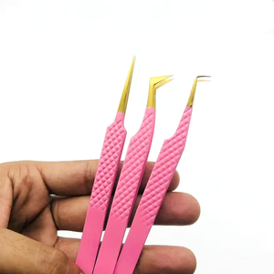 แหนบต่อขนตาปลายแหลมแบบมีโลโก้สั่งทำพิเศษ  วัสดุไฟเบอร์  ผลิตจากเหล็กกล้าไร้สนิมเยอรมัน  ด้ามยาว  แบบแยกส่วน  สีดำด้าน - Product Image 2