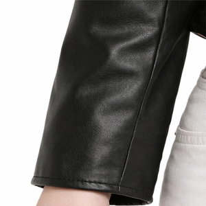Veste en cuir ajustée pour femme, veste en cuir élégante pour un usage quotidien moderne et décontracté, fermeture éclair intégrale sur le devant, manches longues - Product Image 4