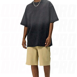 T-shirt Homme Vintage Brodé Effet Vieilli Délavé à l'Acide Streetwear 100% Coton Logo Personnalisé Coupe Oversize Vente en Gros - Product Image 4