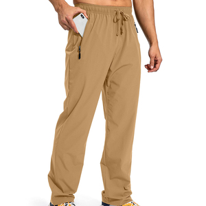 Pantalons pour hommes, pantalons en coton confortables, design moderne slim fit, tissu respirant, style décontracté, jambe droite, à porter au quotidien - Product Image 1