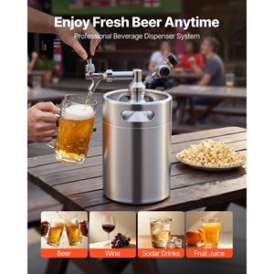 Sistema de dispensación de cerveza presurizado tipo Growler de 5L/10L (170oz) con kit de acero inoxidable 304, regulador de CO2 y grifo de cierre automático - Product Image 2