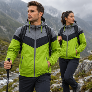 Chaquetas personalizadas con bordado para hombre, con capucha, de colores contrastantes, con cierre de cremallera, cortavientos, ligeras, para exteriores, suministro directo de fábrica al por mayor. - Product Image 3