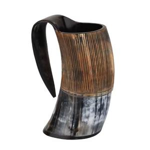 Jarra de Cuerno Hecha a Mano – Taza Rústica para Beber, Estilo Vikingo Tradicional, Vajilla Única para el Hogar, Fiestas y Regalos - Product Image 1