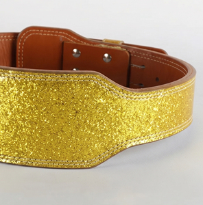 Cinturón de levantamiento de pesas de 13 mm con purpurina, soporte lumbar de alta resistencia, cinturones de cuero brillante para gimnasio, cinturón de cuero para entrenamiento, hombres y mujeres - Product Image 3