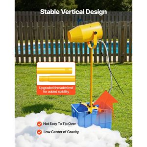 Canon à mousse pour fête, portée de pulvérisation de 16,40 pieds, réservoir d'eau de 74 QT, machine à bulles verticale stable de 9,84 pieds, machine à mousse - Product Image 5