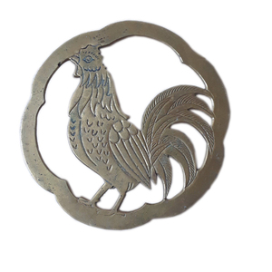 Dessous de plat en métal aluminium nickelé et noir fini antique Tapis décoratifs et tampons de luxe Cuillère Fourchette Couteau - Product Image 3