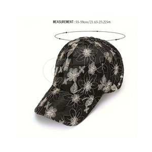 Casquette de baseball en dentelle pour femmes, design floral décoratif, respirante, légère, à la mode, pour un usage décontracté en plein air et en voyage - Product Image 3