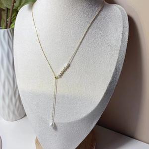 Collier en argent pur S925 avec perles d'eau douce naturelles, style long simple et luxueux, tendance pour hommes et femmes, nouveauté hiver 2024 - Product Image 3