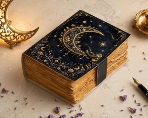 Celestial <b>Moon</b> Leather Journal Grimoire <b>Book</b> of Shadows <b>Moon</b> Phase Spell <b>Book</b> Witchy Gothic Journal Vintage Diary Wiccan Gift - Product Image 3