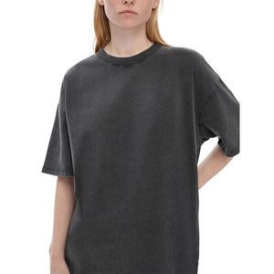 OEM Heavyweight O-neck Men's Custom Men's Vintage Tees 100% Cotton Pullover Acid Washed <b>T</b>-shirt - Product Image 6