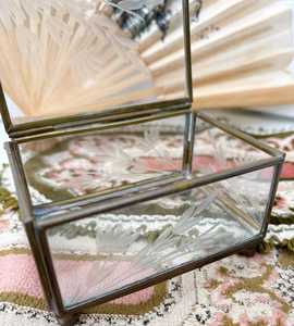 Mirror <b>Glass</b> Jewelry <b>Box</b> - Golden Geometric Jewelry Display Organizer Case Home Decorative <b>Box</b> for Storage - Product Image 4