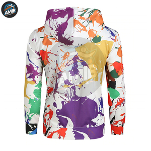 Sweat-shirts pour hommes à manches longues, personnalisables, en molleton de coton mélangé respirant de haute qualité, avec motif tie-dye uni, pour l'hiver, marque privée - Product Image 2