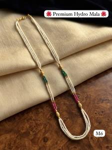 สร้อยคอไข่มุกไฮโดรมาลาแบบหลายชั้นประดับคริสตัลสำหรับงานแต่งงานสำหรับผู้หญิง ไข่มุกไฮโดรมาลาพรีเมียม - Product Image 4