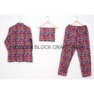 Conjuntos de pijama de algodón puro con cuello en V para mujer, hechos a mano, suaves y cómodos, de calidad de exportación, tendencia 2024, venta al por mayor. - Product Image 5