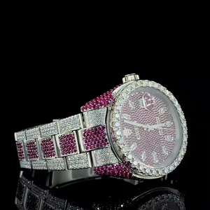 Reloj de Pulsera de Diamantes Moissanite Midnight Prestige para Hombre, Acabado Analógico de Moda Premium, Diamantes Moissanite Radiant Glacier - Product Image 2