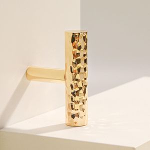 <b>Light</b> Luxury Hammer Patterned Drawer <b>Handle</b>, Single Hole <b>Handle</b>, Wardrobe <b>Handle</b>, Brass Copper <b>Handle</b>, European Style - Product Image 2