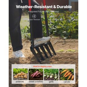 Forca da Giardino Ergonomica a 5 Denti con Doppio Manico in Fibra di Vetro, Design a U e Impugnatura in Legno per Facile Utilizzo - Product Image 2