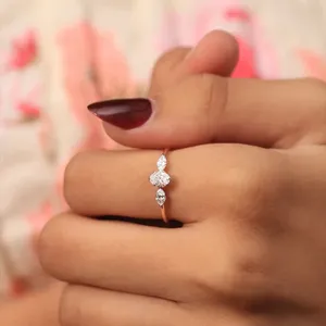 Oval Shape <b>Ring</b> With Marquise Side Stone With IGI Certified And D-E Color VVS-VS Clarity Clarity Buy Direct From <b>Indian</b> Supplier - Product Image 2