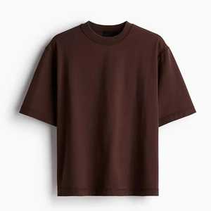 เสื้อยืดคอตตอน 100% คุณภาพสูง หนานุ่ม พิมพ์ลายโลโก้ตามสั่ง ทรงโอเวอร์ไซส์ สตรีทแวร์ ป้องกันรังสียูวี คอกลม สำหรับผู้ชาย ขายส่ง - Product Image 1