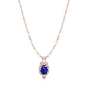 Venta Directa de Fábrica REYES, Collares con Colgante de Plata de Ley 925 con Moissanita Certificada GRA y Zafiro Azul - Product Image 6