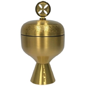 Lámpara de Aceite Sagrado Tradicional de Latón, Diseño Redondo Dorado, Hecha a Mano, Decoración de Mesa para Interiores, Decoración para Sala de Estar, Hogar, Iglesia - Product Image 4