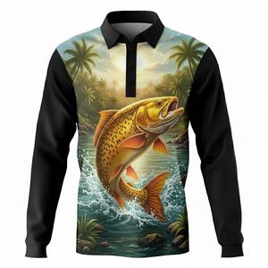 Camisas de Pesca y Caza de Manga Larga para Hombre, 100% Algodón, Antibacterianas, UPF 50, Personalizadas, Venta al Por Mayor OEM - Product Image 2