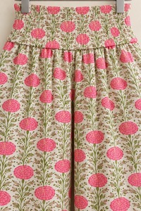 Pantalones Palazzo de Algodón con Estampado Floral Rosa, Cintura Natural, Pierna Ancha, Asimétricos, Ecológicos, Transpirables, Estilo Boho, para Verano - Product Image 3