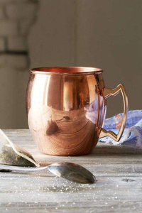 Mug en cuivre pur, nouveau design, style martelé, pour Moscow Mule, avec poignée dorée, par Barkah Star - Product Image 2