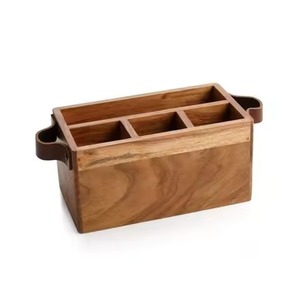 Handmade Wooden flatware <b>storage</b> Rustic Wood Burning Beer <b>Bottle</b> Holder Tableware - Product Image 1