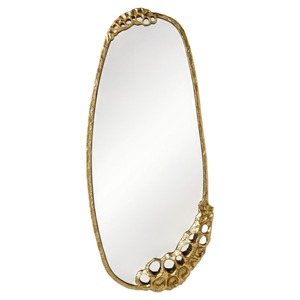 Oval Brass Mirror With Bohemian <b>Leaf</b> Design <b>Wall</b> <b>Decor</b> New - Product Image 2