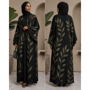 African Luxury Black Modest Wear Ethopian <b>Abaya</b> Premium Arabic Style <b>Abaya</b> Saudi Style Black <b>Abaya</b> Hajj Wear <b>Abaya</b> - Product Image 3