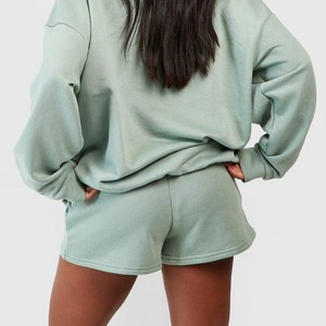 Shorts de sport pour femmes à séchage rapide, taille haute, extensibles, écologiques, grandes tailles, avec logo brodé et cordon de serrage à la taille, vente en gros - Product Image 3